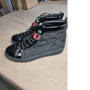 Men's Emporio Armani High-Top Sneakers EU 40 - Black Canvas Patent